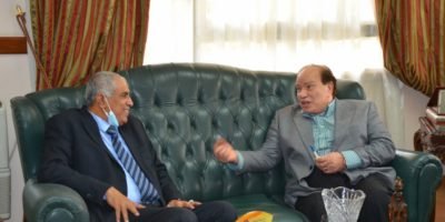 Yemeni Cultural Counselor Dr. Muhammad Ahmad Al-Abadi meets with the Chairman of the Board of Trustees and President of Merit University